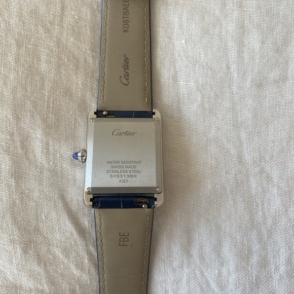 Cartier Watch For Men Tank Must In Blue, special edition "Cordes de Marseille" - Picture 2 of 6